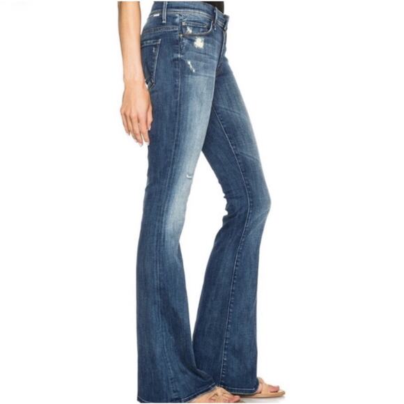 Mother Jeans Womens 26 The Cruiser Flare Low Rise Rough It Up Distressed Western - Picture 11 of 15